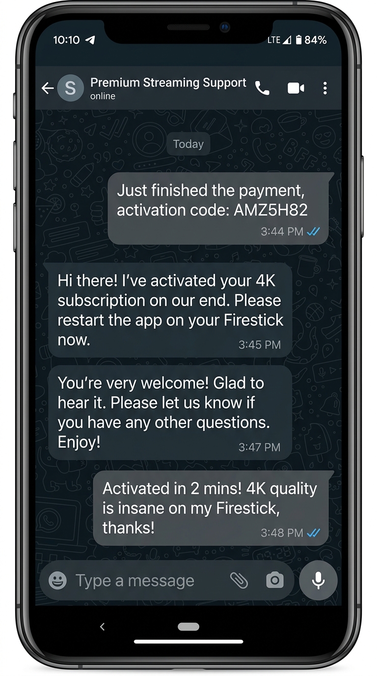 Customer message
