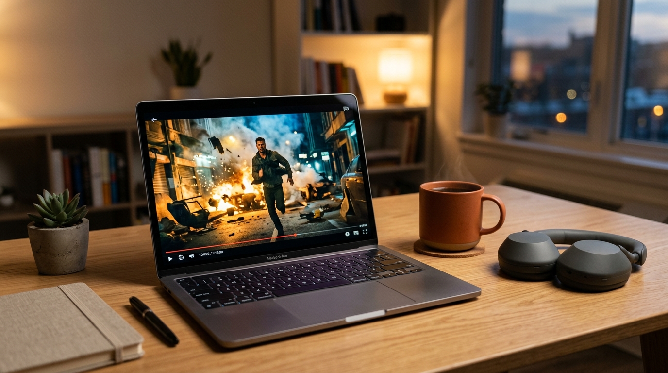 Laptop showing the YourFlix interface