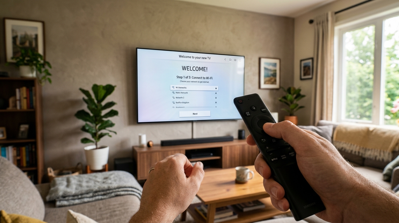Setting up YourFlix on a television with a remote
